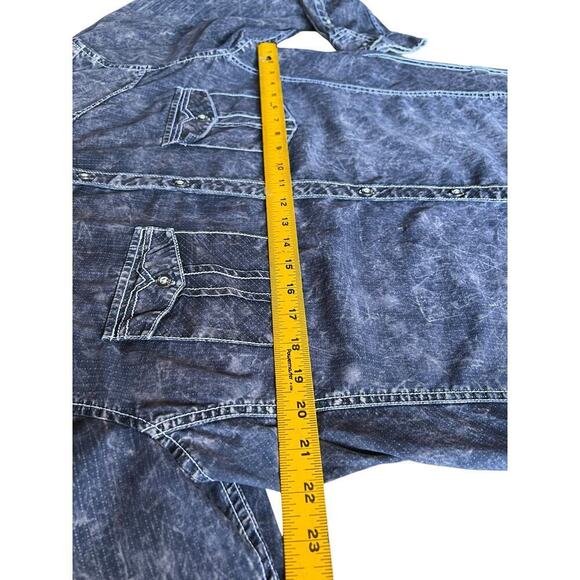 BKE Vintage Men’s Standard Fit Western Button‎ Down Shirt - Acid Wash Ombre - XL - Picture 7 of 7